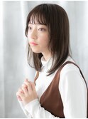 シースルーバングでツヤ髪レイヤーロングk小山10代20代30代