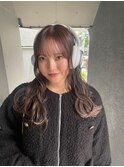 切りっぱなしボブ エアリーロング 美髪 ピンクブラウン