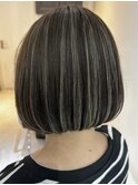 ハイライトカラーグレージュベージュケアブリーチダブルカラー
