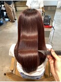ブリーチなしダブルカラー艶髪レッド暖色ブラウン