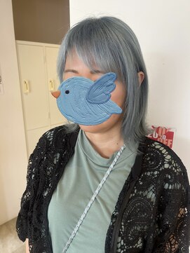サラビューティーサイト 志免店(SARA Beauty Sight) 【あんStyle】ブリーチ有りのスカイブルー！！