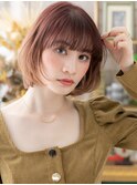 ダブルカラー韓国風透明感切りっぱなしボブc5大宮10代20代30代