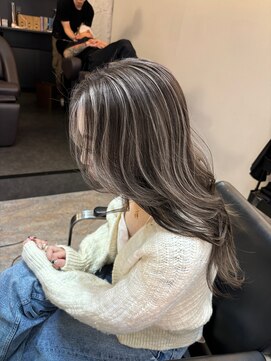 ブレンド 渋谷(BLend) 前髪ハイライトカラーこなれミディイメチェンウェーブパーマ