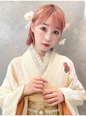 成人式ヘア振袖ヘアアレンジボブアレンジヘアセットK20241125