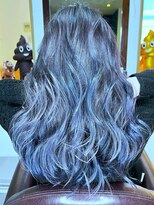 ブレイズヘアー(BLAZEhair) ブルーバイオレッドバレイヤージュ×ブリーチ2回