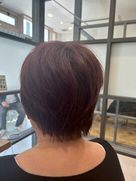 ヘア ルーナ バイ アプリーレ(hair lune by Aprire) 30代40代50代赤みブラウン小顔マニッシュワンレンボブ
