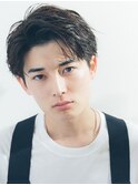 メンズ /ブルーブラック/フェザーパーマ/ ニュアンスパーマ/