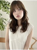 レイヤーカット顔周り小顔ヘアオリーブベージュアッシュカラー