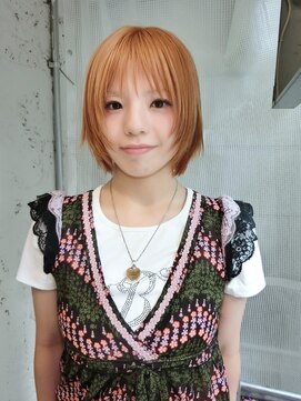 ノラ シブヤ(NORA) ☆ボブレイヤーボブオレンジベージュオレンジハッシュカット