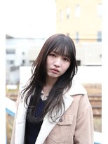 スリーヌーン(THREE noon)&nbsp;艶髪グレージュ小顔レイヤー/シースルーバング