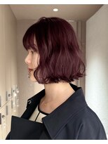 メゾンマイル 恵比寿(maison mile)&nbsp;ボブ×ブリーチなしボルドーカラー[恵比寿駅/レイヤーカット]