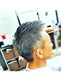 【CAN】 短髪ショートアップバングスタイル×グレイヘア