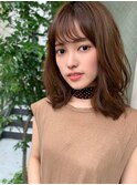 【山田】シースルーバング無造作ウェーブアッシュブラウン