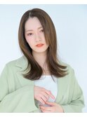 髪質改善ストレート☆大人かわいい/バンビブラウン/セミディ
