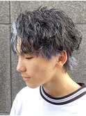メンズインナーカラー／ブリーチカラー／波巻きパーマ