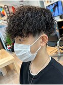 ツイストスパイラルパーマ波巻きスパイラルパーマツーブロック