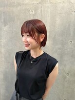 ヘアーデザイン アルエ(HAIR×design ARUE) ボブのレッドオレンジカラー