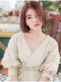外国人風ショコラピンク前下がりワンレンボブh3戸頭20代30代40代