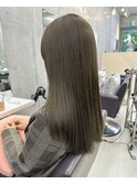 ブリーチなしダブルカラーでカーキグレージュ