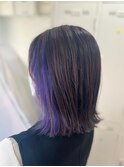 【末安】20代/イヤリングカラー/パープルアッシュ/くびれミディ