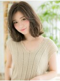 【浅草美容院HANARE】オリーブベージュ×ゆるふわボブパーマb