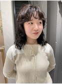 暗髪パーマ◎黒髪パーマ×ニュアンスパーマ×ミディアムボブ