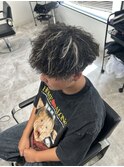 抜きっぱなしホワイトメッシュツイストスパイラルパーマ