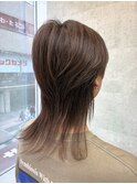 ブラウンカラーのウルフカット/襟足長め【池袋東口/岸雄一】