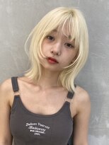 ダブルトーキョー シブヤ(W-TOKYO SHIBUYA)&nbsp;【ボブウルフ】ハイトーン　ブロンド　顔まわりウルフ