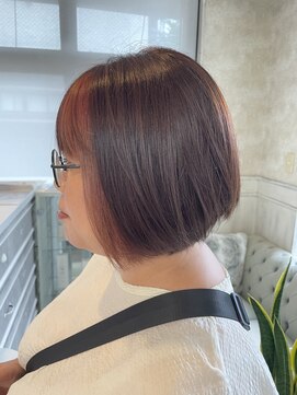 ヘアアンドメイク アリス(hair&make ALICE produce by COLT) フェイスフレーミングカラー　オレンジピンク
