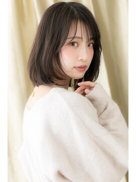 カバーヘア ブリス 戸田公園西口店(COVER HAIR bliss) アッシュブラック内巻きワンカールボブZ戸田公園20代30代40代!