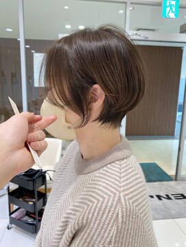 ケンジ 洋光台(KENJE) 抜け感前髪長めショートボブ　style by 田爪【洋光台美容室】