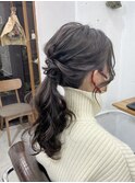 【ヘアアレンジ】ニュアンスポニーテール♪ 恵比寿/透明感カラー