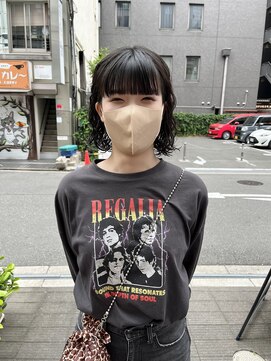 カフ(CAF) CAF FUKO/黒髪ミニボブ/くるくるパーマ/スパイラル/大阪/心斎橋