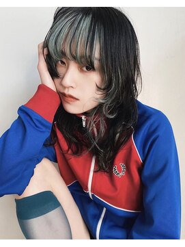 アミ カシワ(ami kashiwa) ロングウルフ＆インナーカラー