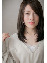 カバーヘア ブリス 大宮西口(COVER HAIR bliss)&nbsp;アッシュブラック前下がりレイヤーセミディX大宮30代40代50代