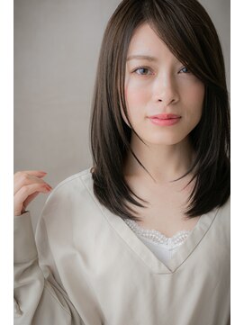 カバーヘア ブリス 大宮西口(COVER HAIR bliss) アッシュブラック前下がりレイヤーセミディX大宮30代40代50代