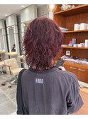 ブリックレッド/パーマ/ウルフパーマ/レイヤーパーマ/大重有輝弥
