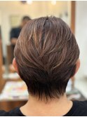 絶壁解消/ひし形/くびれ/斜めバング/60代50代40代/ミセスヘア7B