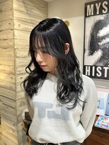 マニア(mania.)&nbsp;ダークグレー地毛風カラー就活カラーブルーブラック透明感カラー