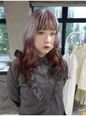 アプリコットオレンジ/くびれヘア/ウェーブショート［新潟］