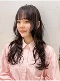 ロング韓国ヘアデジタルパーマおくれ毛_ba549972