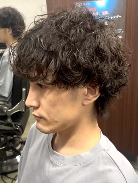 マーズ(MARS) 刈り上げセンターパート/ブルーブラック/サーフカール