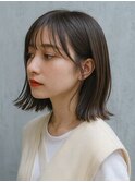 外ハネボブ前髪あり透明感カラー