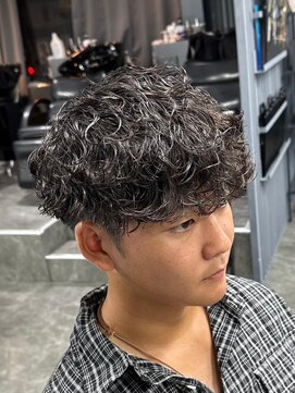 レブヘアー 河原町(LEVHAIR) メンズパーマ/スペインカールダークアッシュ/韓国マッシュ