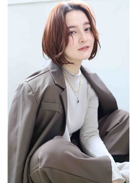 アトリア ユナイテッド(Atria united kawasaki) 内巻きミディアムひし形前髪カットココアブラウン20代30代40代