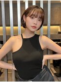 ミニボブショートボブワンホンボブ韓国ボブシースルーバング