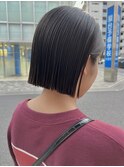 春の小顔ミニボブ◎耳かけ×前髪あり透明感カラー