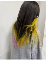 ヘアーアトリエ ネヴェア(hair atelier NEVAEH) black ×　innner yellow