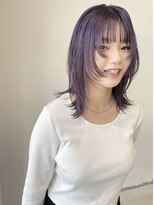 イル(ill)&nbsp;ダブルカラー　透明感バイオレット　顔周りレイヤースタイル